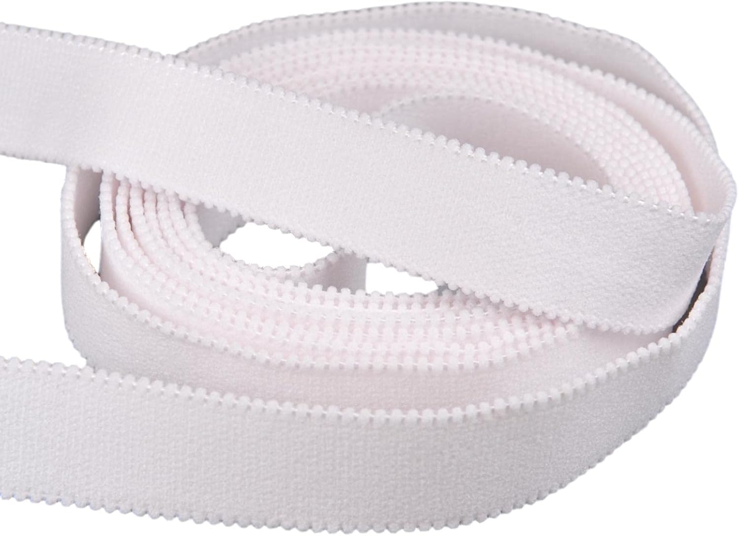 Porcelynne White Matte Brushed Decorative Edge Plush Back Strap Elastic - 3/4 or 18mm - 5 Yards - Bra Making Lingerie DIY