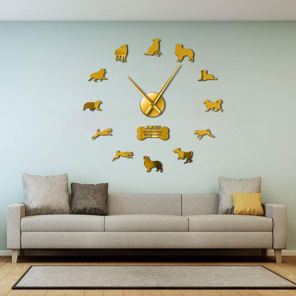 Horloge murale Berger Australien silencieuse et miroir sans cadre pour mur vide