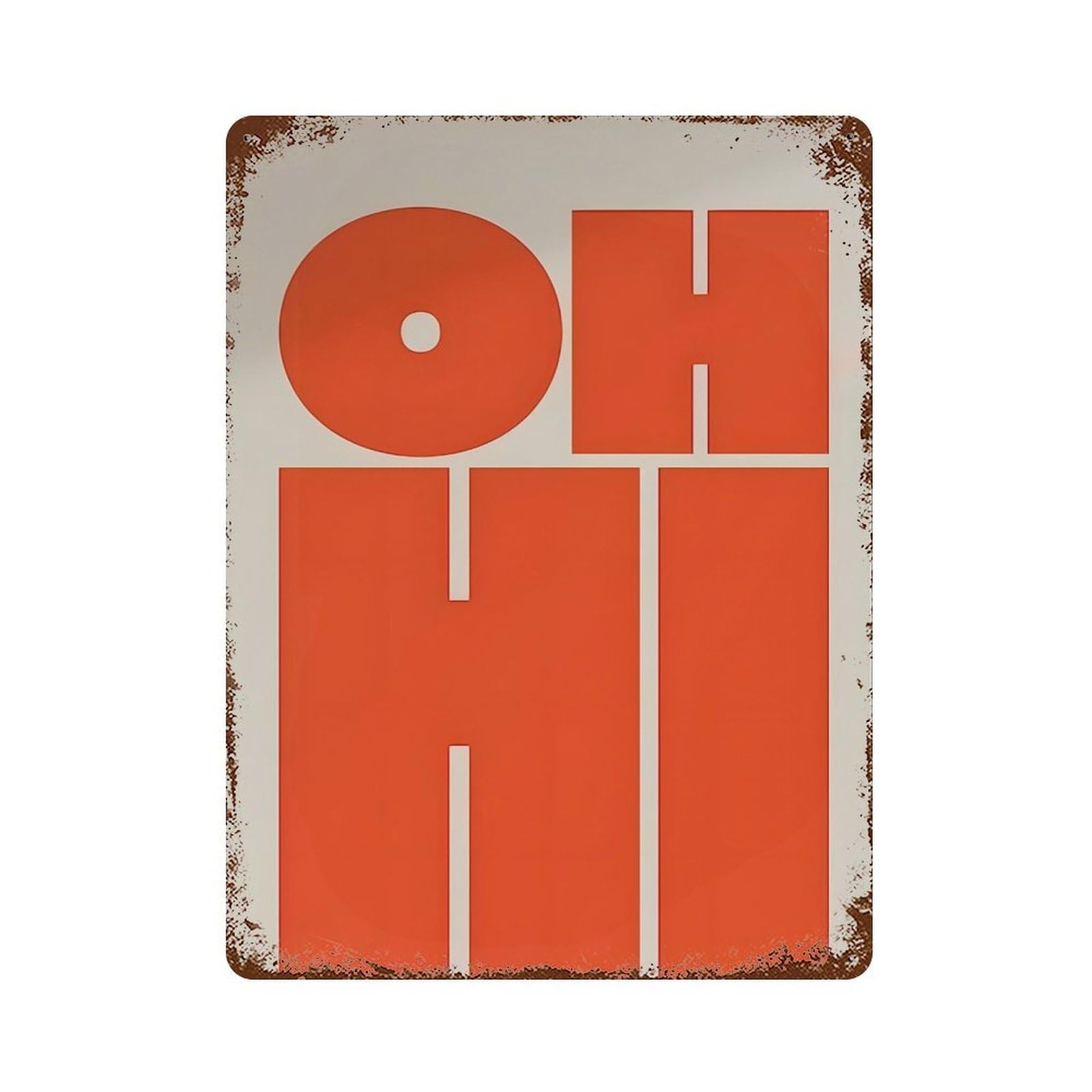 xiaoxiaoshen OH HI Modern Typography Wall Decor Art Metal Tin Poster Modern Home Decor Art Home Bar Shop Decorations Vintage Sign 40x30cm