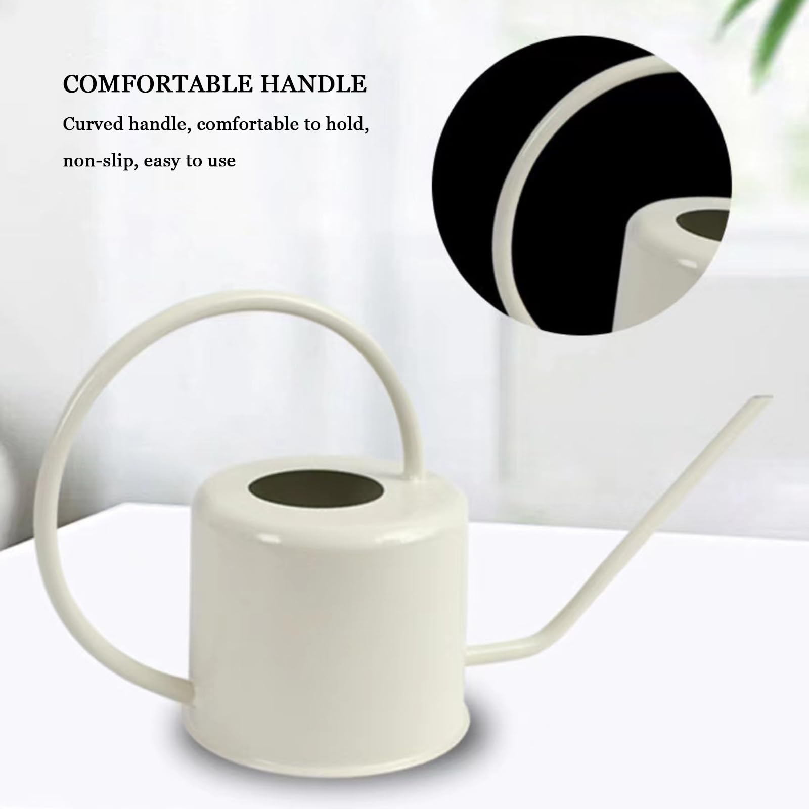 Metalowa konewka w stylu vintage, 1,3 l, do roślin wewnętrznych i zewnętrznych, długa wylewka, doniczka ze stali nierdzewnej, na sukulenty, bonsai, kwiaty ogrodowe, zielona