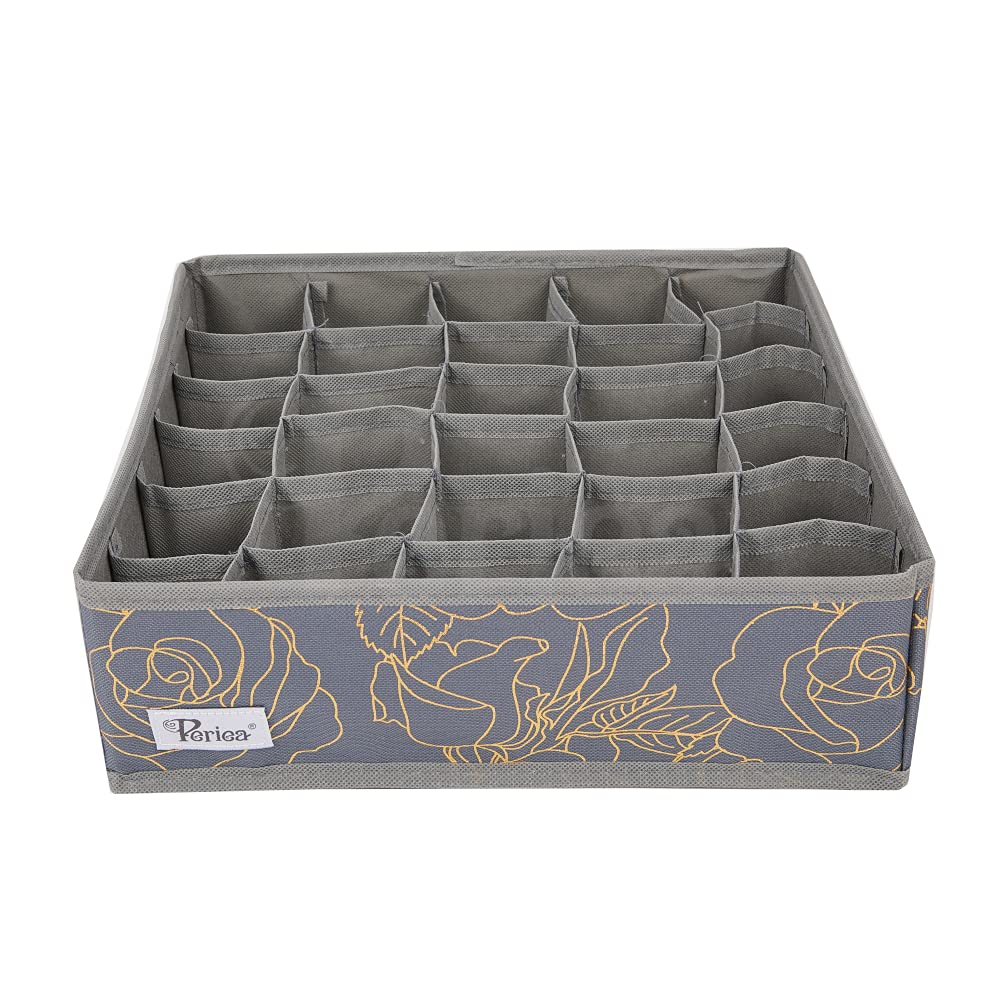 Periea Drawer Organizer Bedroom Underwear 30 Cell 'Fosy' (Premium, Metallic Floral)