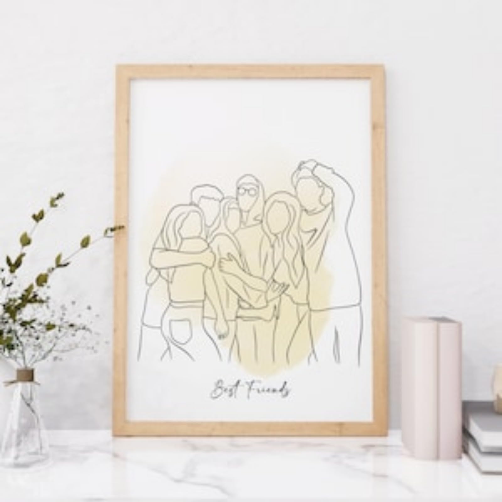 Artley Prints - Ritratto nero su tela commemorativa personalizzata | Quadri incorniciati da appendere alla parete | Regalo di simpatia tributo | Marito, papà, nonno, figlio 51 x 35 cm (20 x 14 in