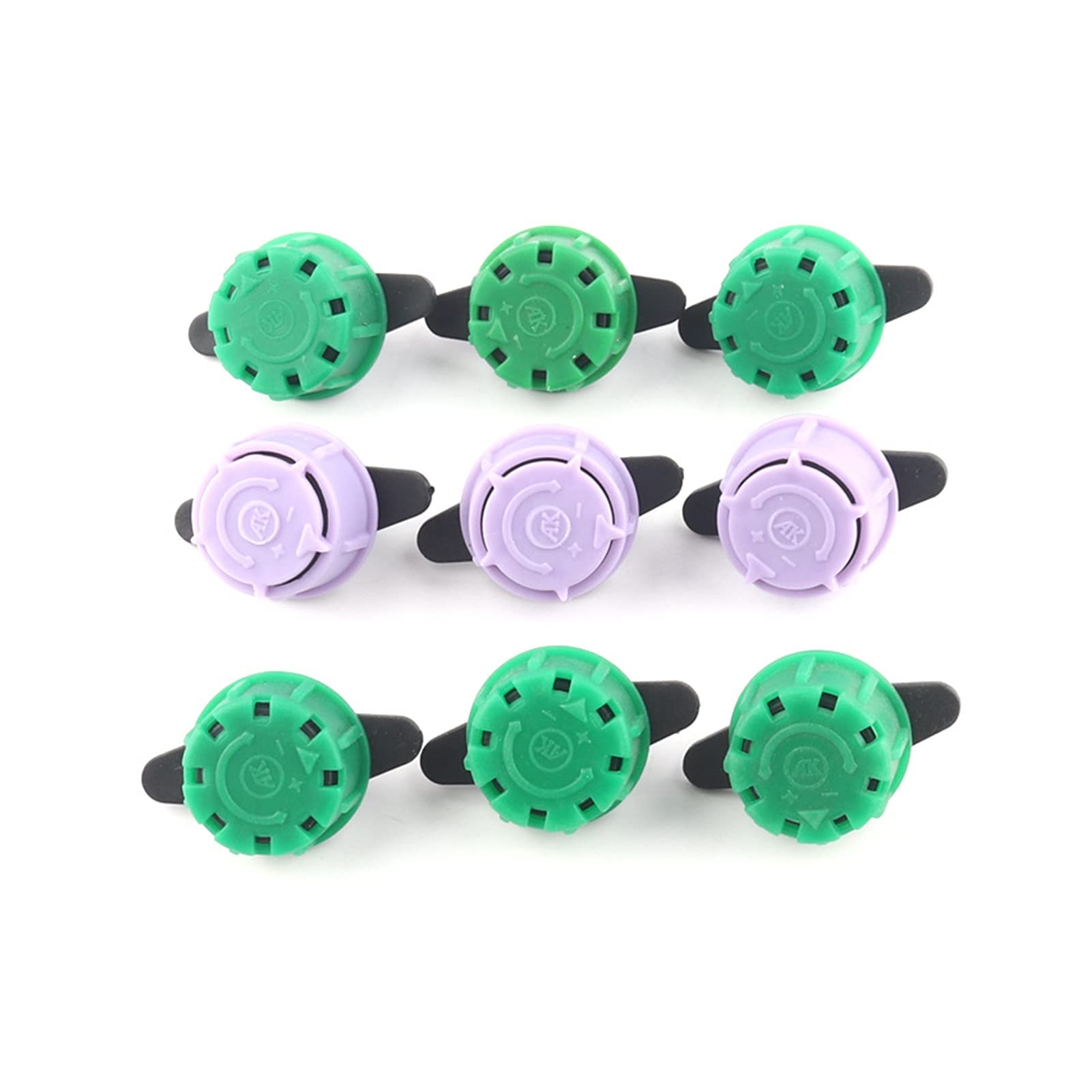 Accesorios del sistema de riego por goteo para jar 100 unids de jardinería Compensación de presión Gotero de 5 orificios / 8 orificios Dulce ajustable Púrpura/Verde Rabilación agrícola Dulce