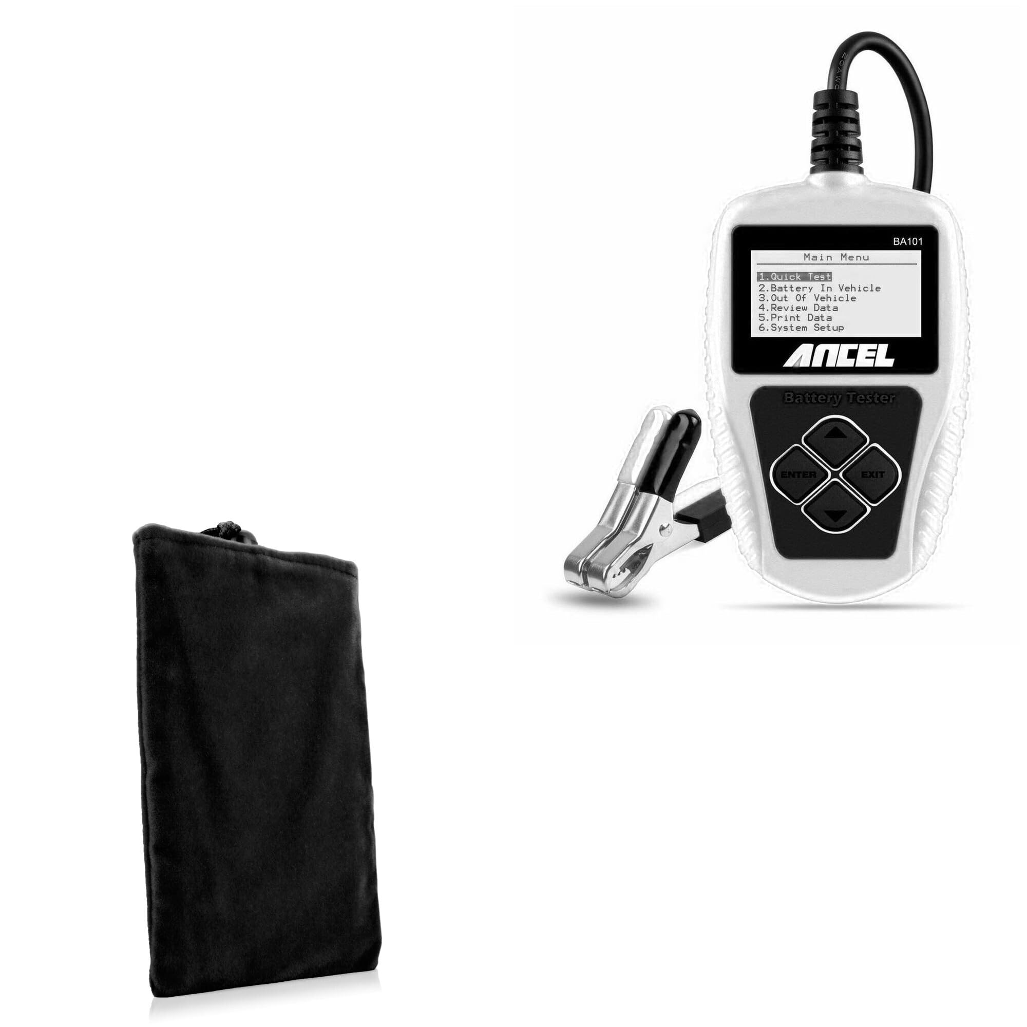 BoxWave Case Compatible with Ancel BA101 - Velvet Pouch, Soft Velour Fabric Bag Sleeve with Drawstring - Jet Black