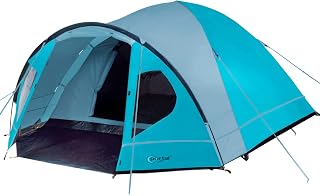 Portal 3 4 Man Tent with Porch, Camping for 3 to 4 Persons with Sewn in Groundsheet, 4000mm Waterproof Family with Bedroom, Lightweight Dome for Outdoor Garden Backpacking Hiking