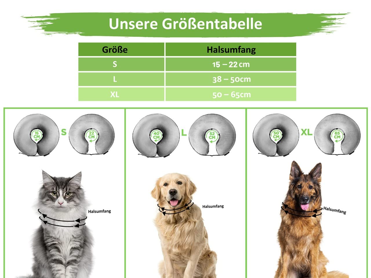 NEU: MC-Royal®Premium Halskrause - aufblasbare Premium Halskrause für Hunde und Katzen [zuverlässiger Schutz] - Hundehalskrause - Leckschutz Hund - Hundekragen - Halskrause Katzen - Schutzkragen Hund