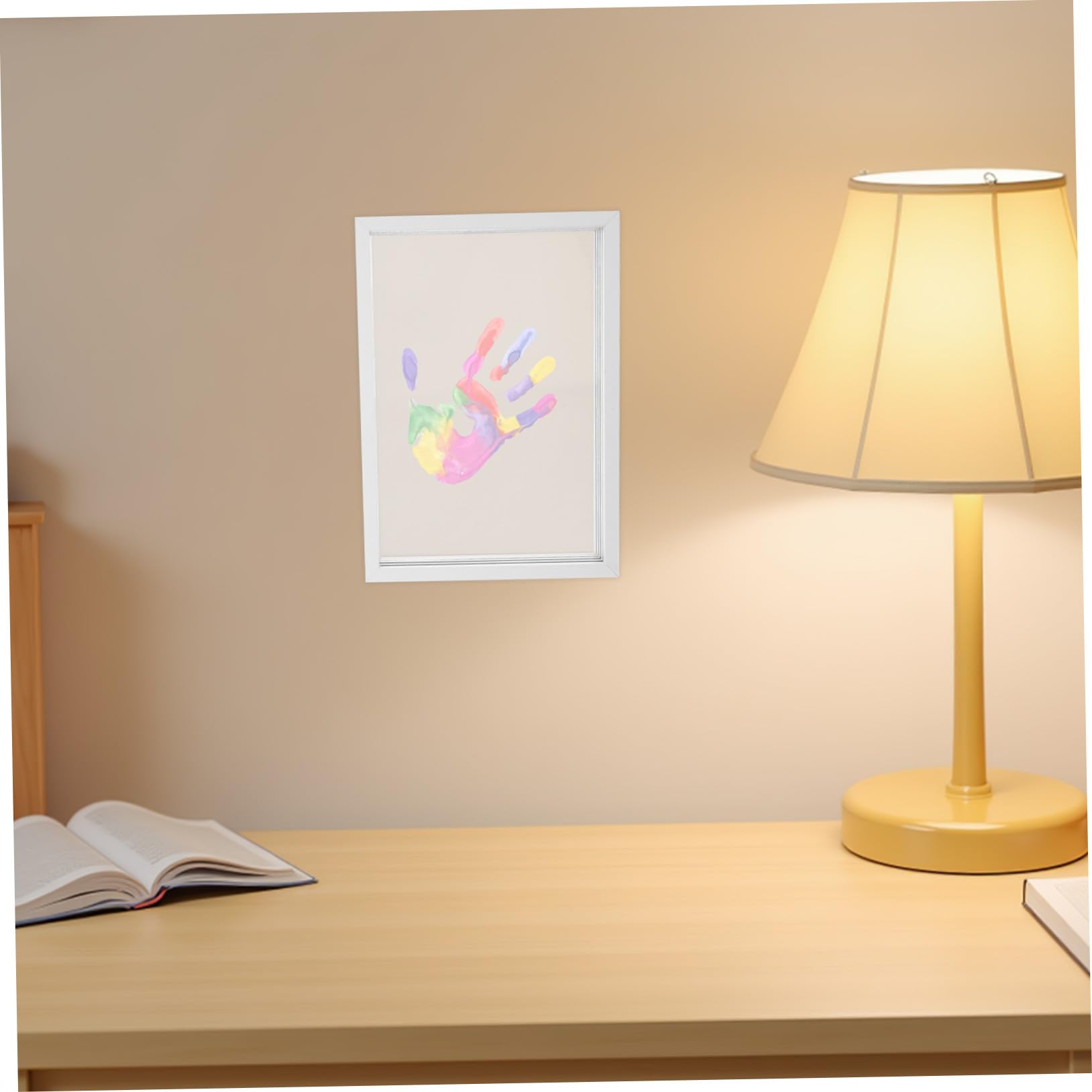 POPETPOP Kit Impronte di Mani Famiglia Cornice Legno per Ricordi Kit Calchi Mani Cornice Foto Ragazzo Ragazza Ragazza Scatola Esposizione Famiglia
