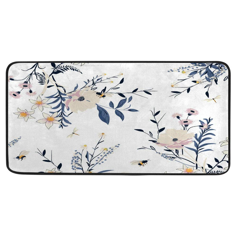 Alfombrillas de cocina hermosas con soporte floral extra grueso y confort ergonómico