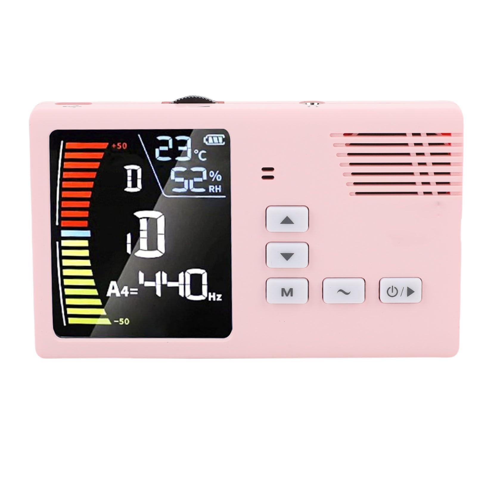Accordeur de Métronome Accordeur de Métronome Numérique ABS avec Affichage LED Rechargeable 580 MAh Générateur de tonalité d'Accordeur 3 en 1 pour les Joueurs Guzheng Guqin Pipa Erhu (PINK)