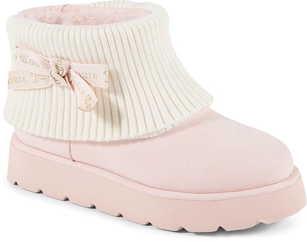 Juicy Couture Women’s Fashion Boots – Cozy Ankle Booties with Chunky Lug Sole, Soft Upper, and Pull-On Fit for Cold Weather Comfort - 7 - Blush