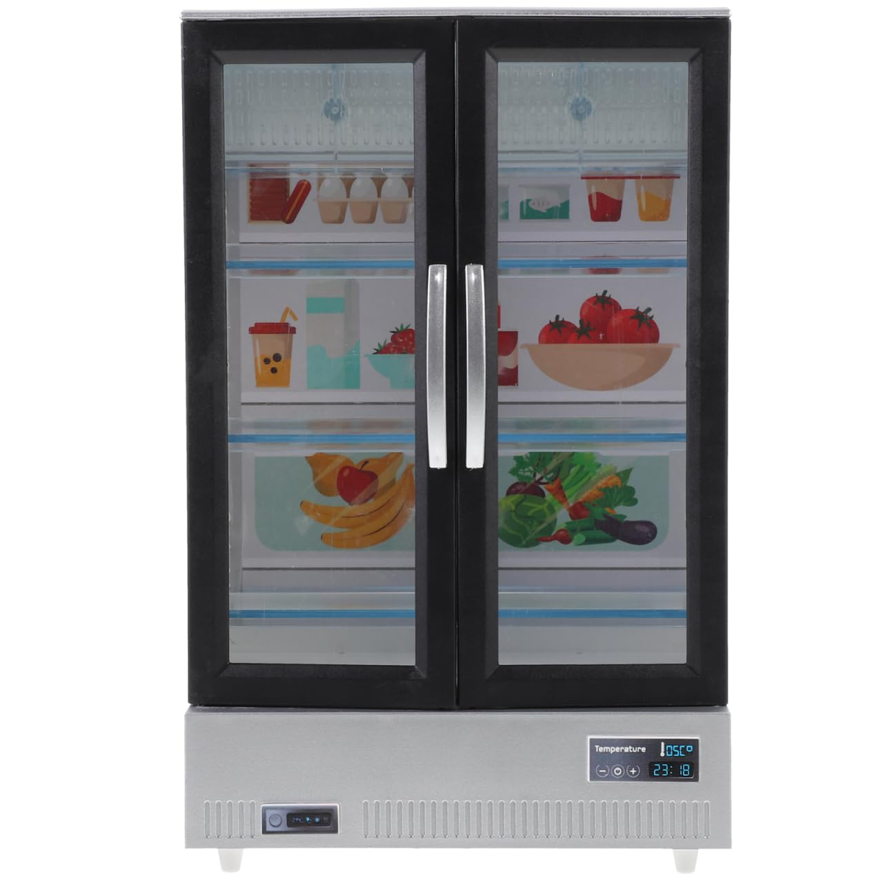 Zerodeko Mini House Refrigerator Model 7.6 Inch Double Door Mini Fridge Dollhouse Furniture for Diy Miniature Scenes and Home Decoration