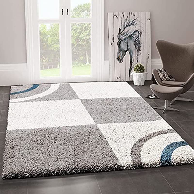Hand Woven Shaggy Carpet with 2 Inch Pile Height for Living Room (Cream Color 2x3 Feet)-image-35