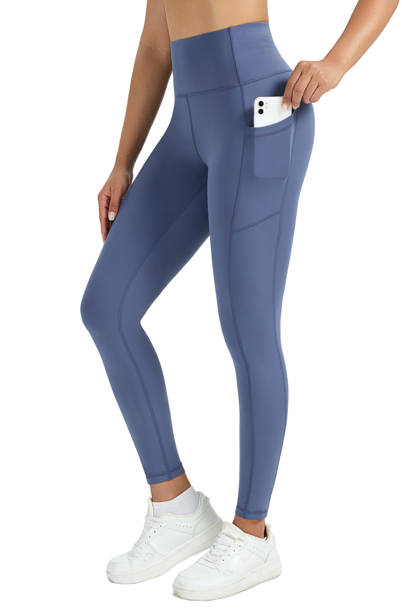 Enjoyoga Sport Leggings Damen mit Tasche - High Waist Sporthose Damen Gym Leggings Laufhose für Sport Gym Yoga