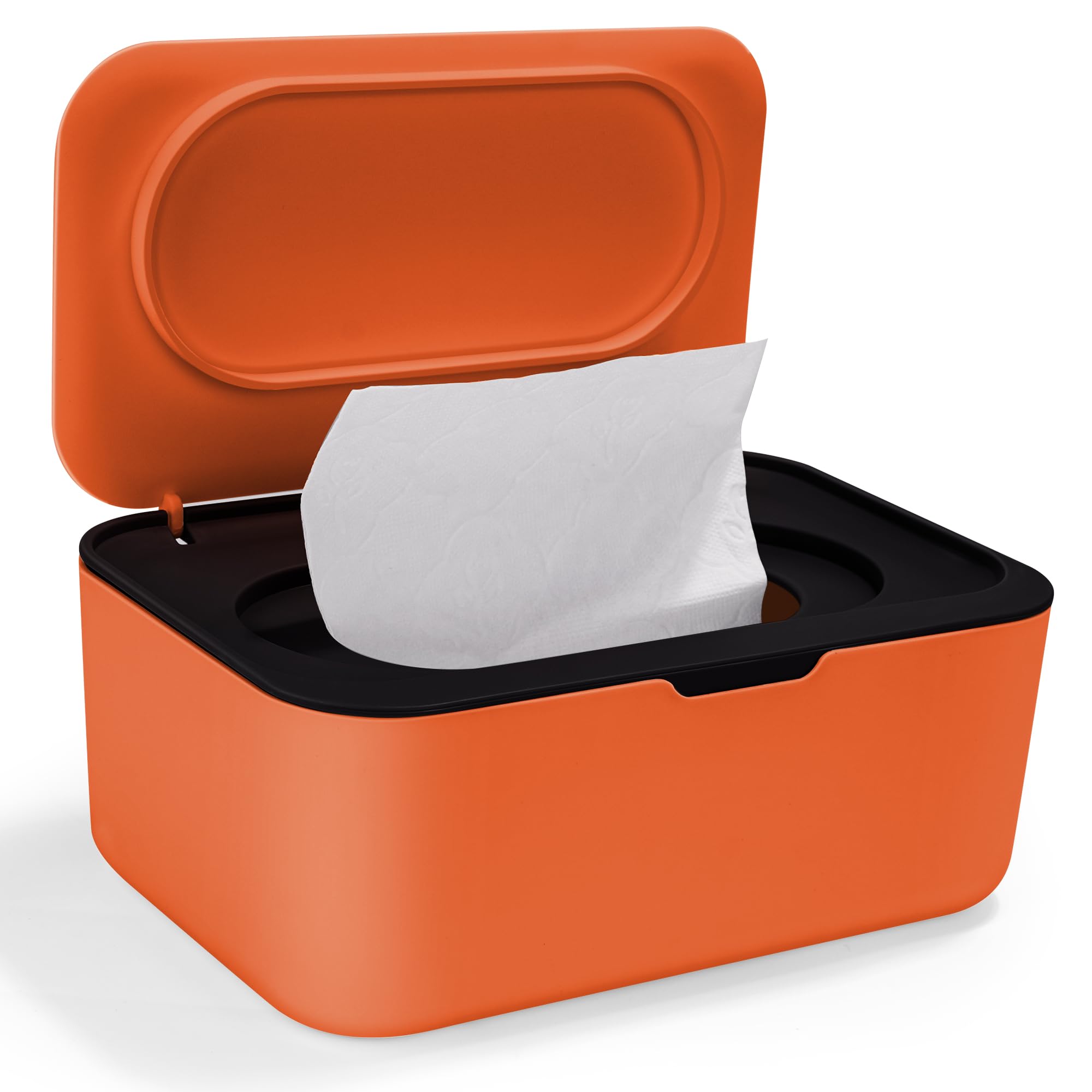 Cheerhom Feuchttücher für Baby, Schublade für Feuchttücher mit Deckel, feuchte Toilettenpapierkiste schwarz, Nasspapier Box für Schlafzimmer, Auto und Büro