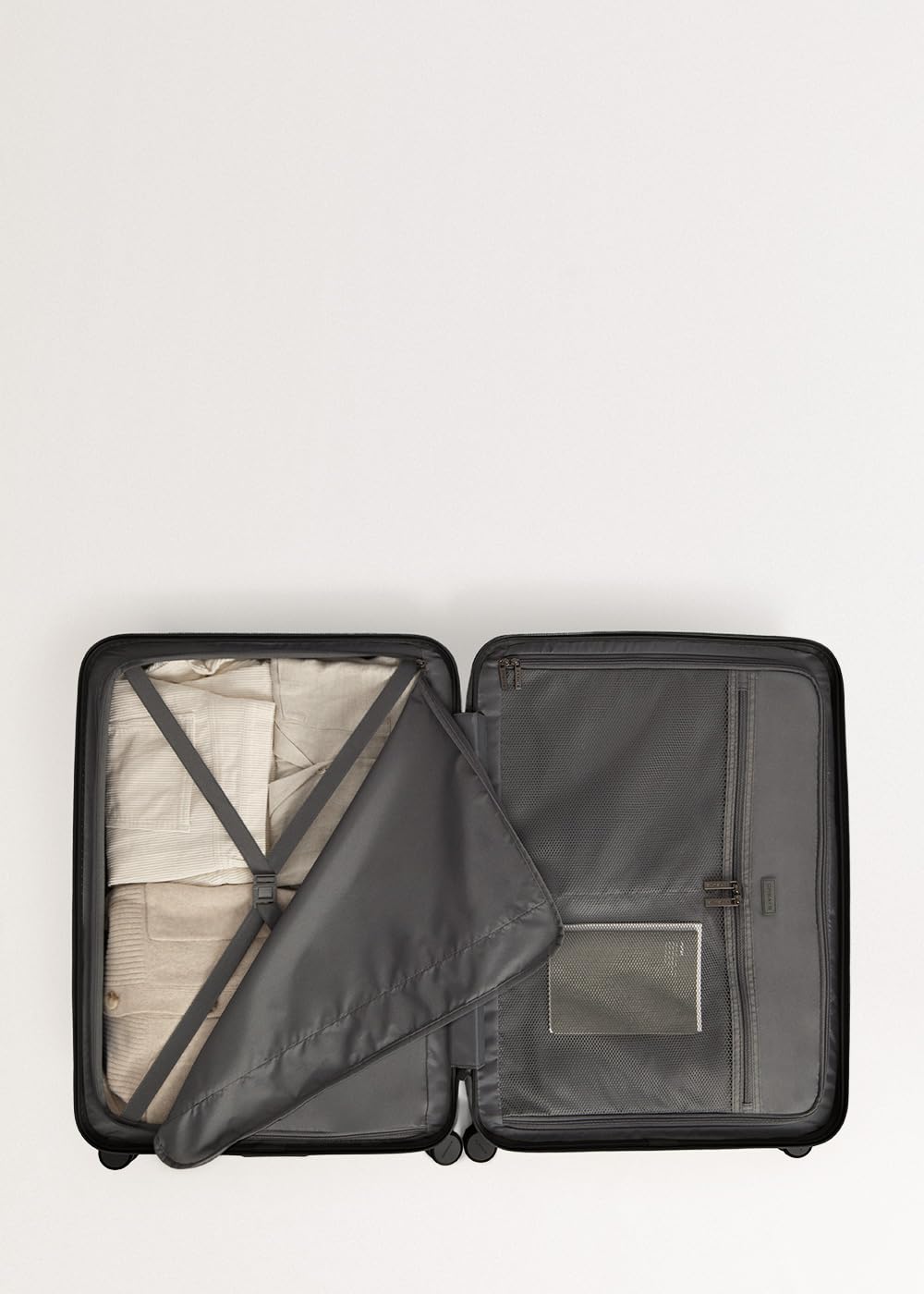 CREATE / Luggage Studio/Faltbarer Polykarbonat-Hartschalenkoffer Schwarz / 39x23x54cm / TSA-Vorhängeschloss, 4 multidirektionale Doppelrollen, Innenorganizer, Starke und langlebige Materialien