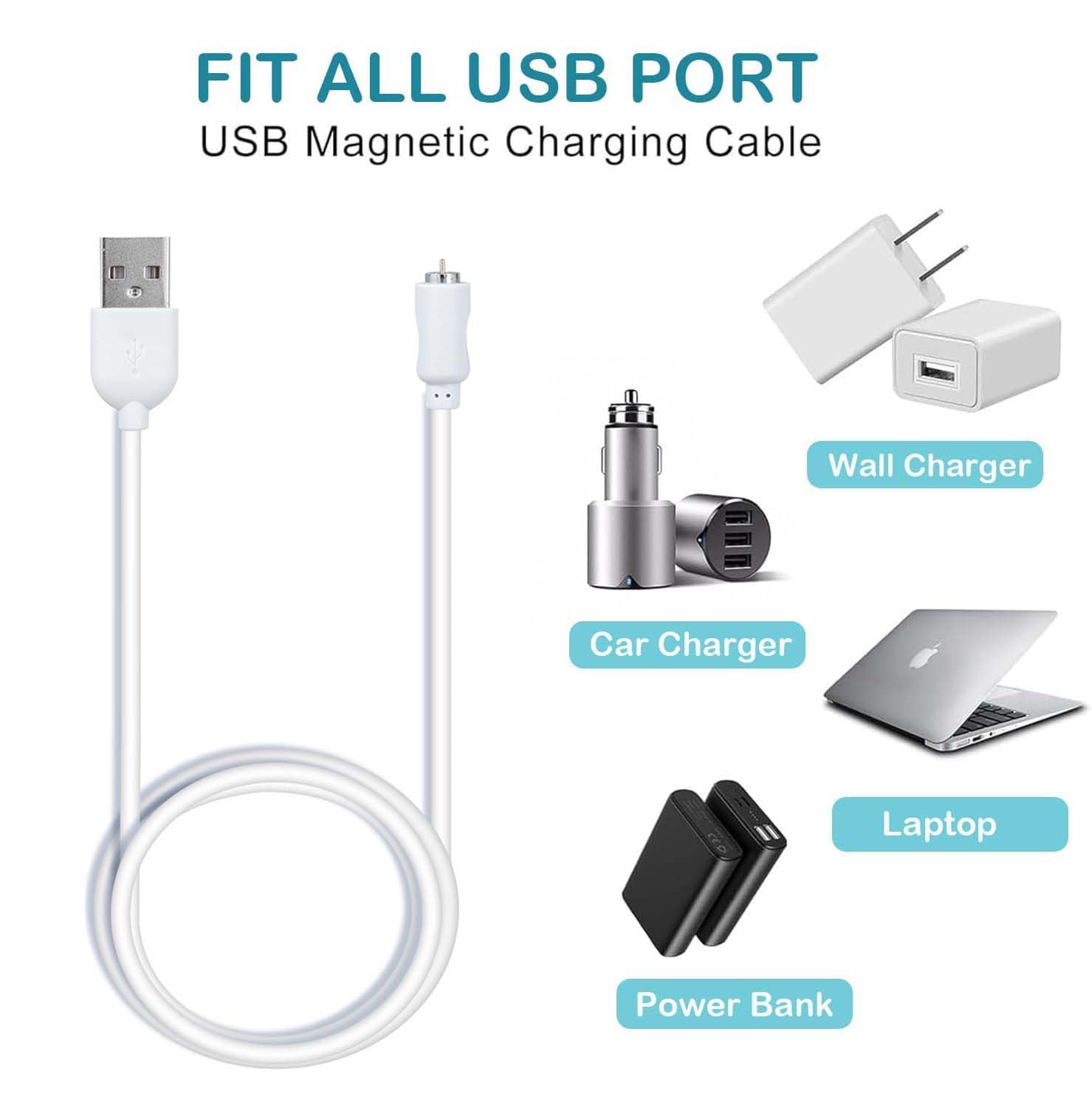 2 Pack Electric Toothbrush USB Cable Replacement Magnetic Charging Cables USB DC Charger Cable for Rechargeable Electric Shaver Trimmer Facial Cleansing Brush Handheld Massager image 4