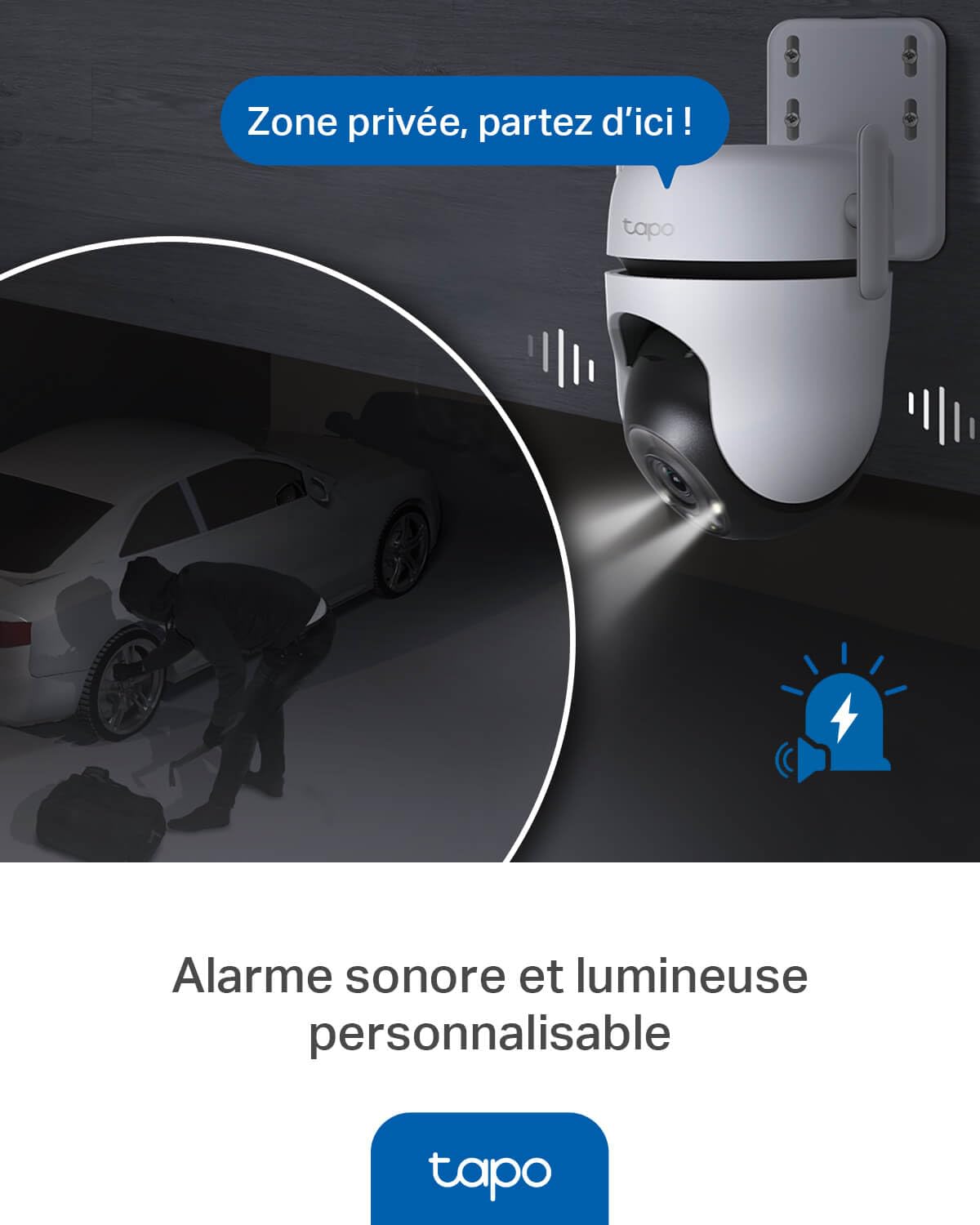 Tapo C520WS 2K (4MP) Caméra de Surveillance WiFi Extérieur 360°, Vision Nocturne Couleur, Détection de Mouvement, IP66