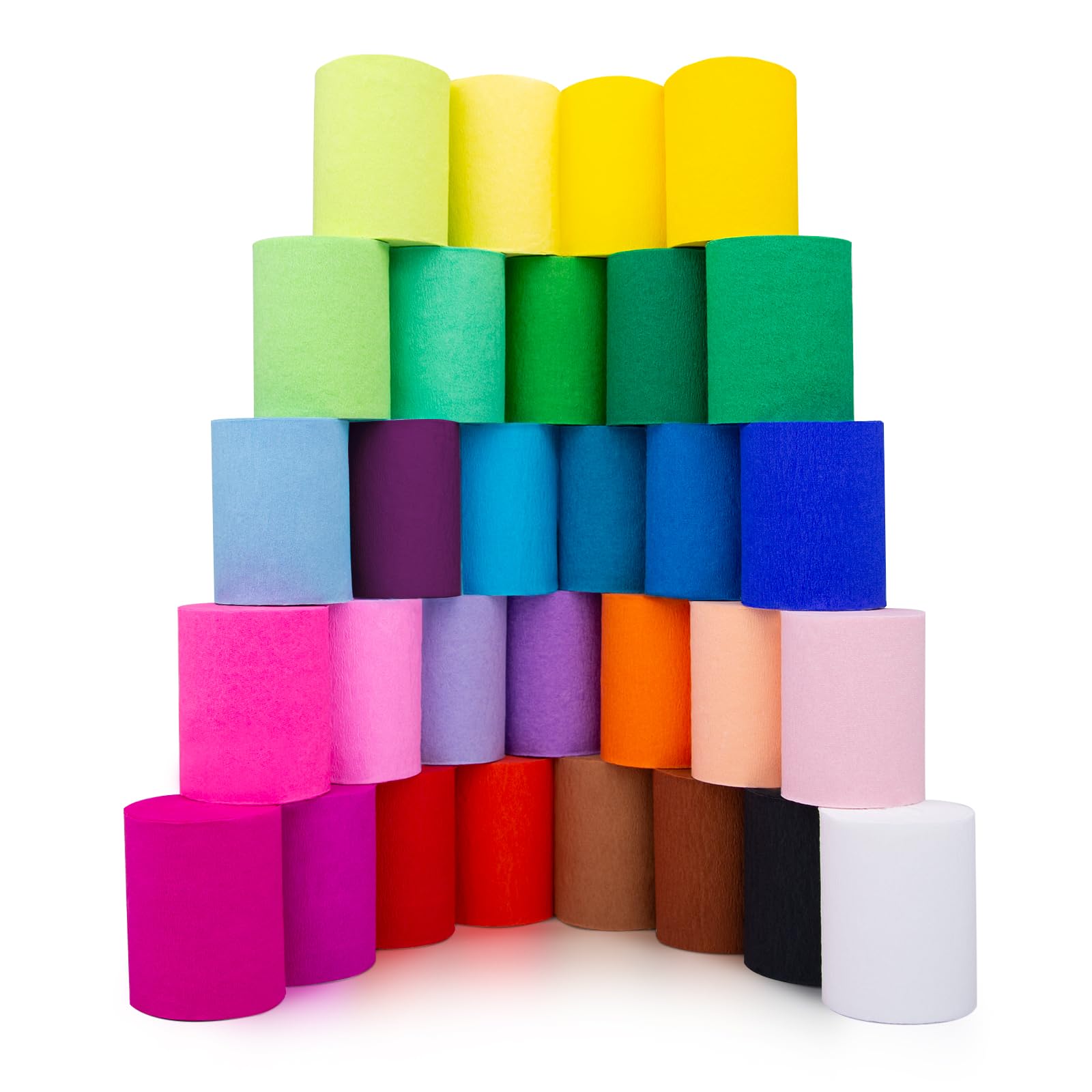 Papier Crépon Coloré 6 Rouleaux - 4,5 Cm X 25 M - Décoration Fête, Mariage, Anniversaire