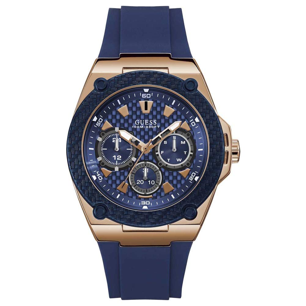 GUESS Men's Stainless Steel Casual Silicone Watch
