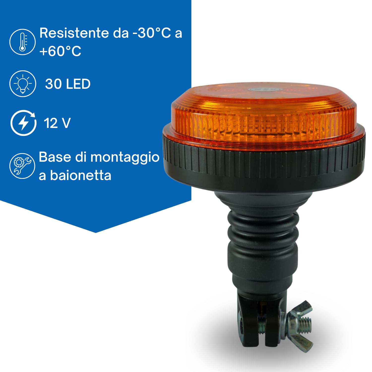 Lampeggiante LED Ama 30 LED 12-24V Base Baionetta IP67