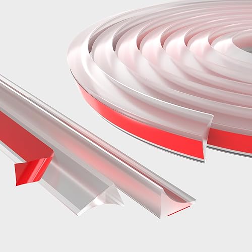 Barrera de agua plegable de 78 pulgadas, barrera de agua autoadhesiva de silicona para ducha, bañera, baño, cocina, tapón de agua bloqueador para