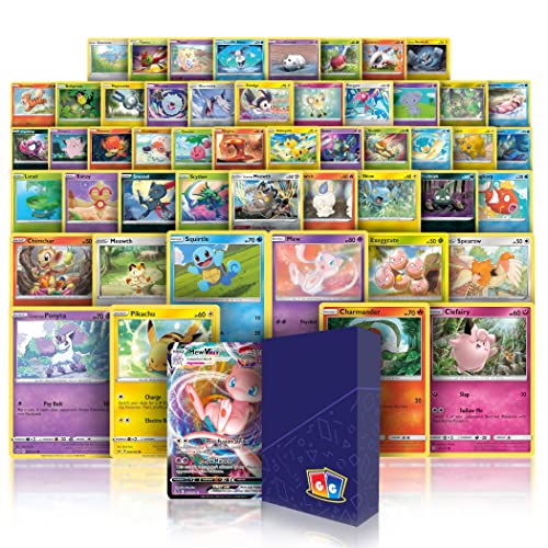Golden Groundhog Tcg Deck Box Bundled With 50 Assorted Pokemon Cards (Mew Limited Edition Bundle - Rares - Foils - Legendary Mew Card In Every Pack) #TOP8