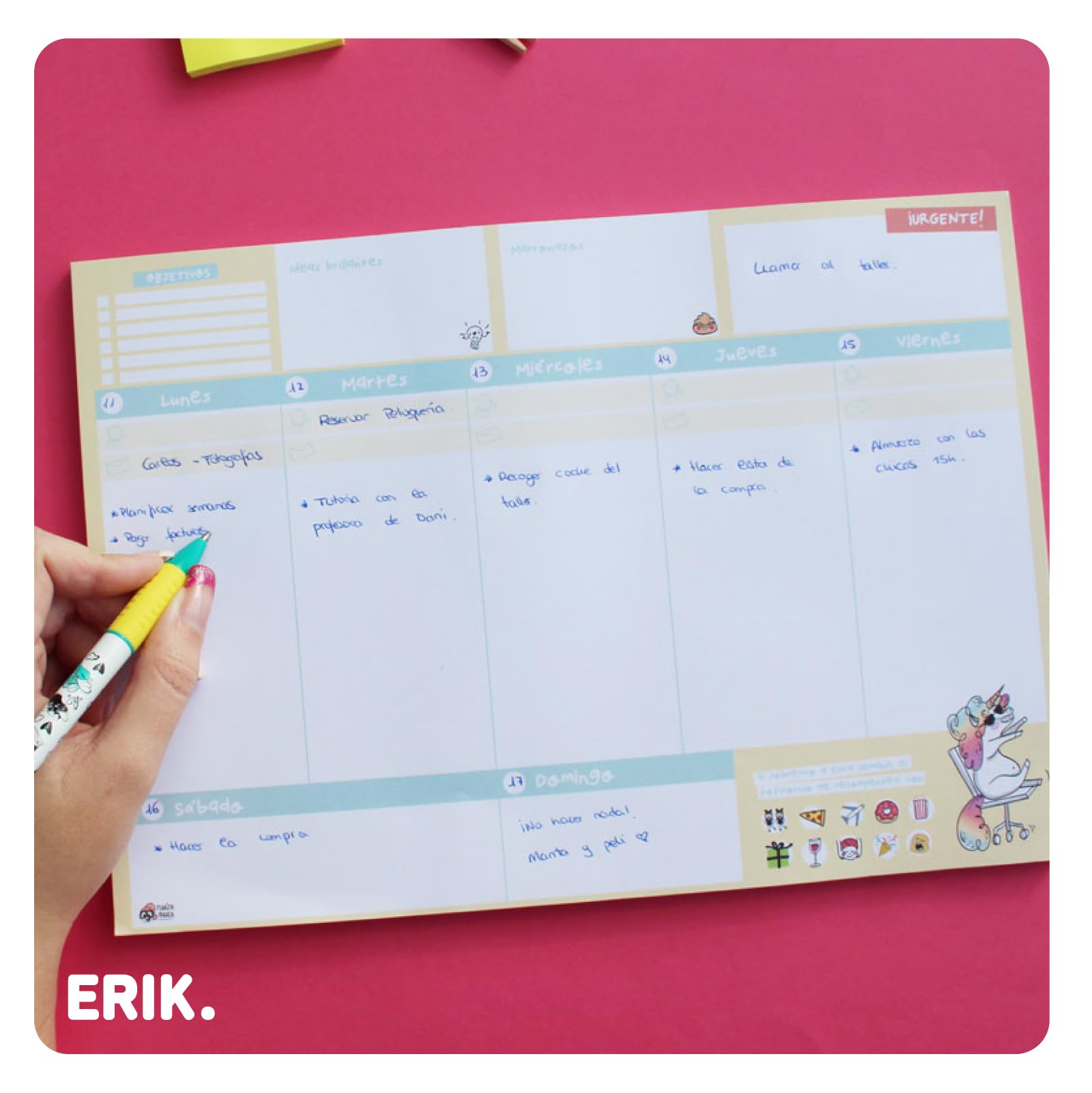 Planificador semanal Pedrita Parker A4, Foficornio - Weekly planner en Español Sin Fecha: Organizador semanal [52 hojas de Alto Gramaje]