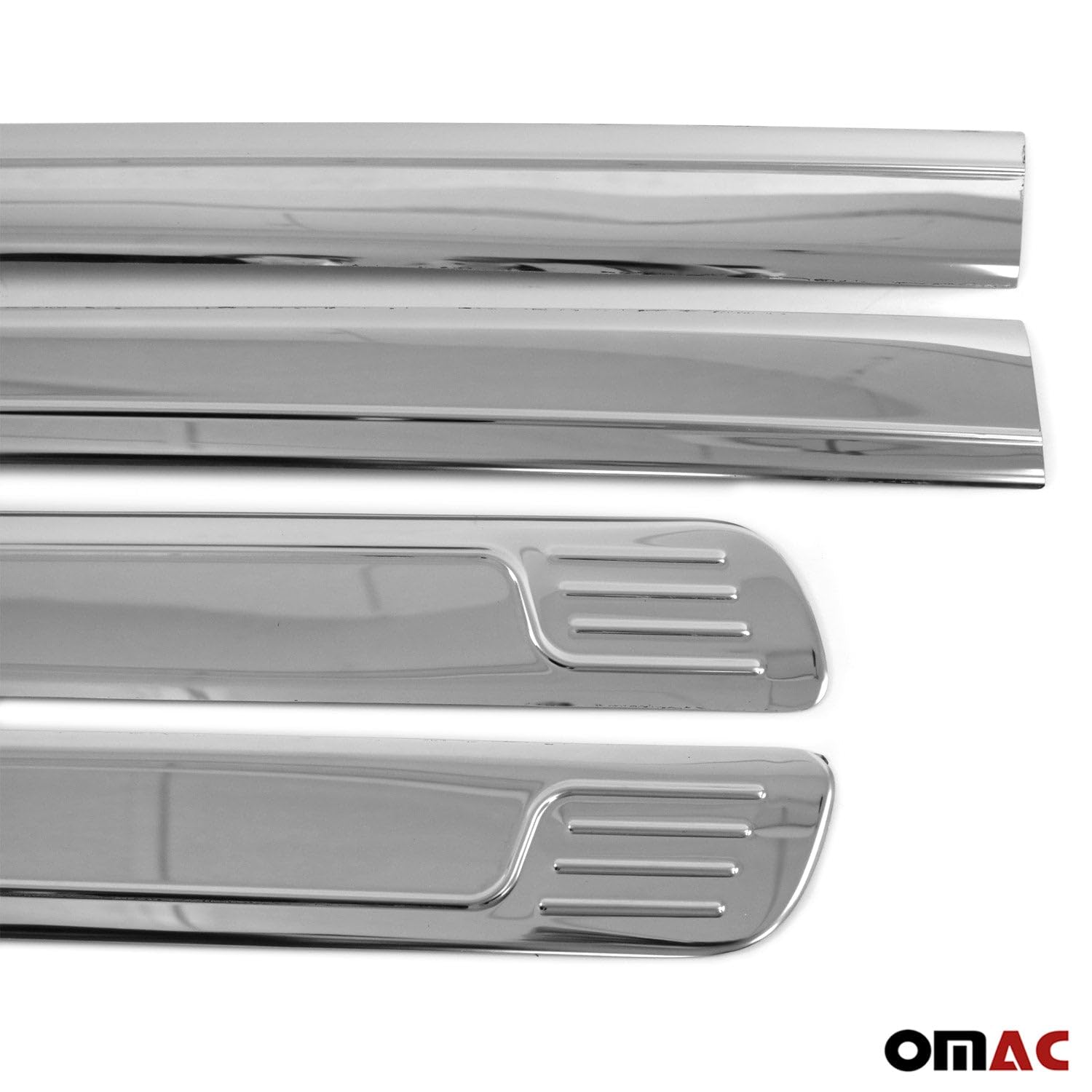 OMAC 5003131 Listón embellecedor/protector puerta Puerta vehículo ambos lados cromo Compatible con NISSAN NP300 Navara Pick-up D23 NP300 Navara Pick-up D40