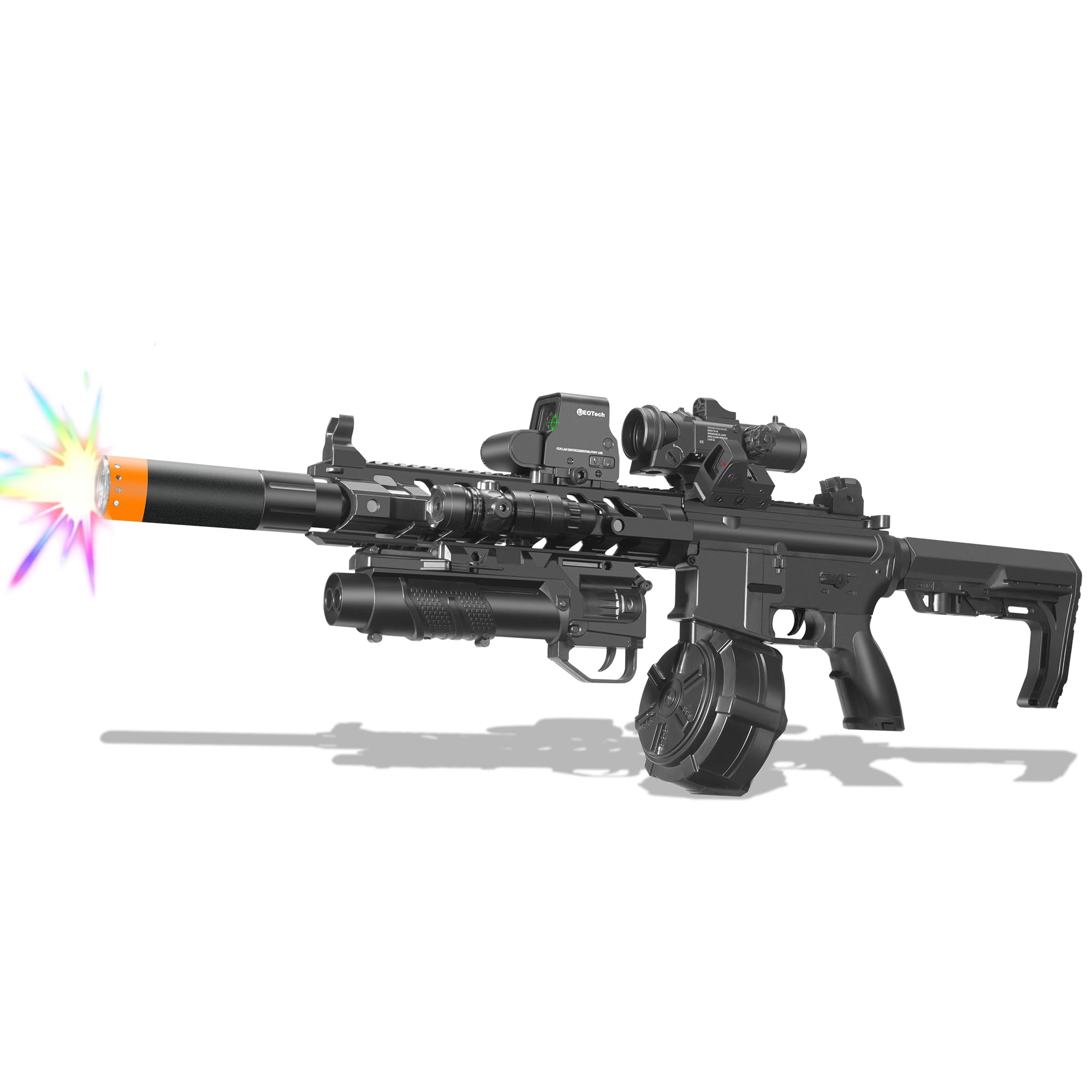 AROBEF Automatic Gel Ball Blaster with Colorful Flash Tracer - 32 Inch Big Size - Rich Accessories - High Speed Splat 12 Rounds per Second - for Ages 14+