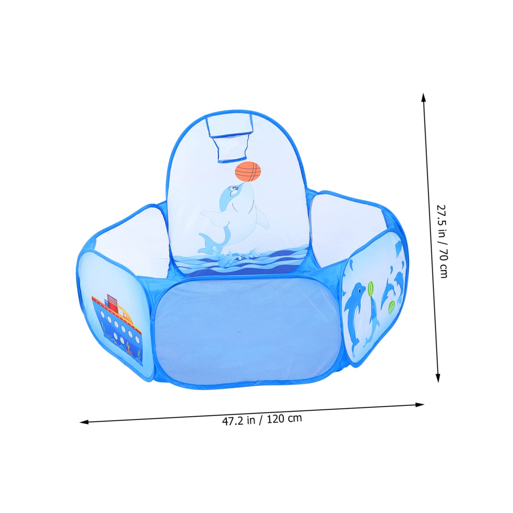 KICHOUSE 1Pc Portable Folding Dolphin Themed Game Pool Tent for Easy Setup and Storage for Fun Playtime and Basketball Games Safe Mesh Design for Visibility