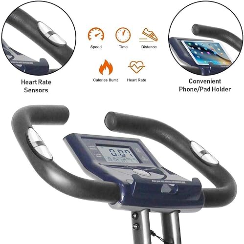 Miniatura 9 de leikefitness Sissy Squat Machine 83002 y bicicleta estática plegable 2200 (azul) Bundle