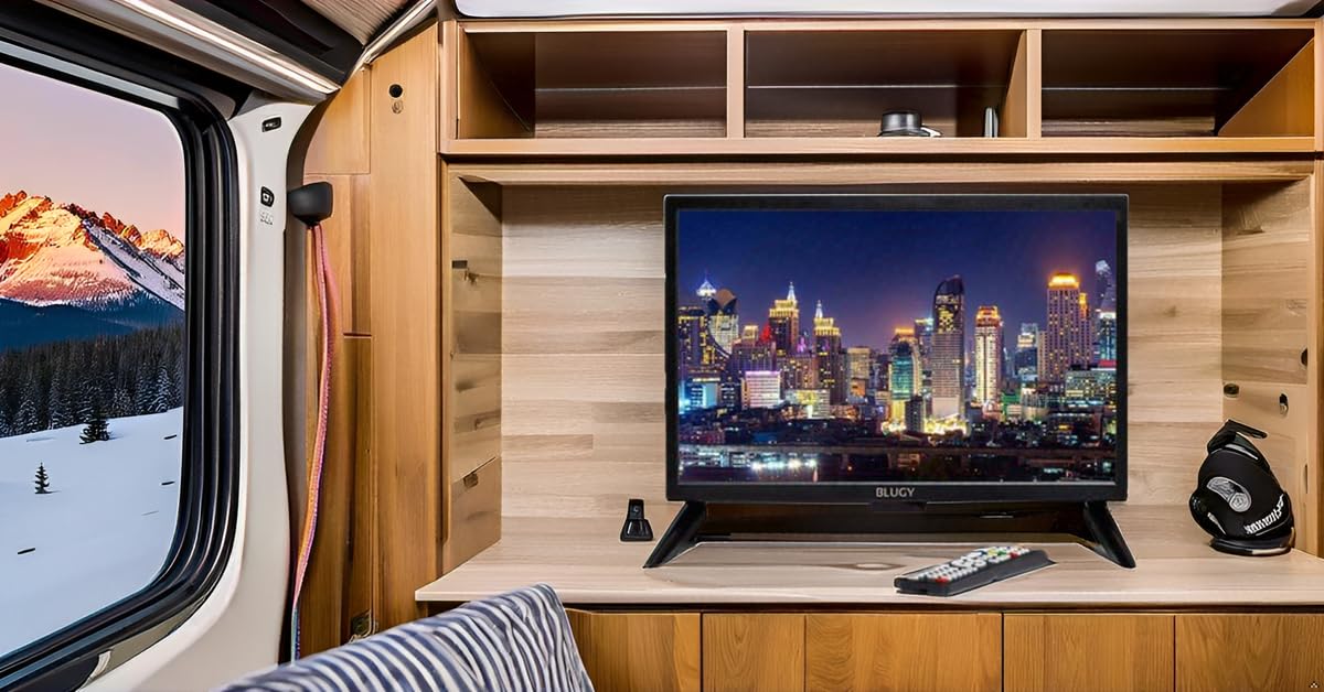 Smart TV 23,8" LED HD, 12 V, 1920 x 1080 pixel, per campeggio roulotte e camper