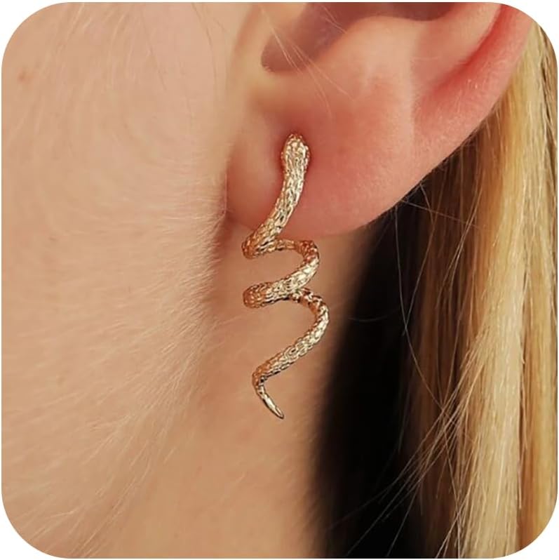 Gold Snake Earrings for Women Dainty Gold Snake Stud Earrings Trendy Serpent Animal Earrings Jewelry Accessories