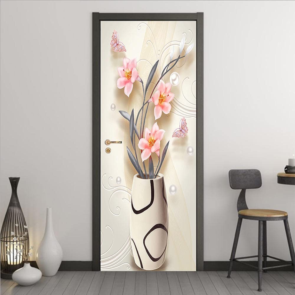 Adesivi Murali 3D Fiore Bianco - Decorazione Porte Rimovibile, 3 Misure, PVC Sicuro - Foto 9