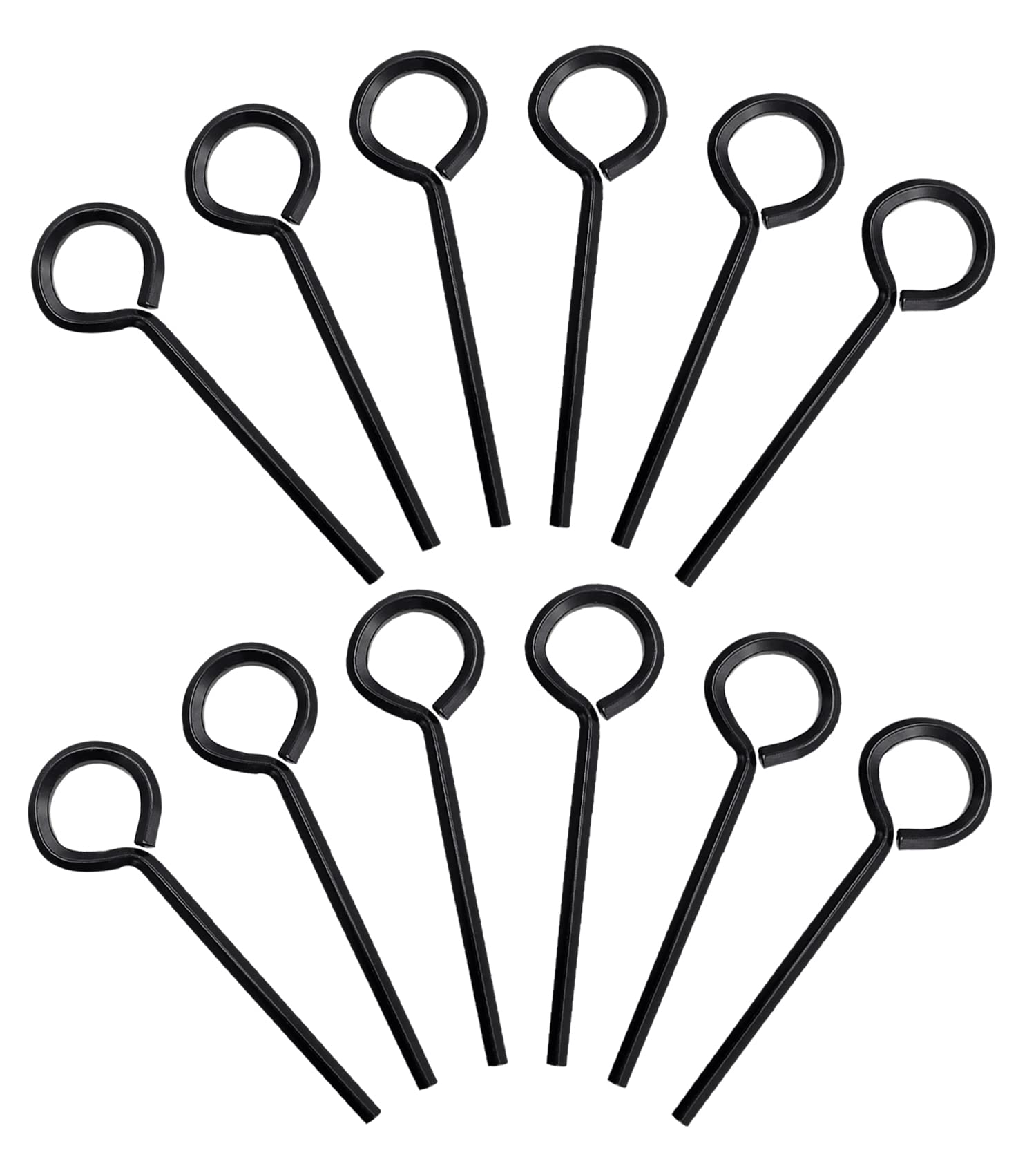 12pcs Black 1/8" Standard Hex Dogging Key with Full Loop, Metal Allen Wrench Door Key for Push Bar Panic Exit Device