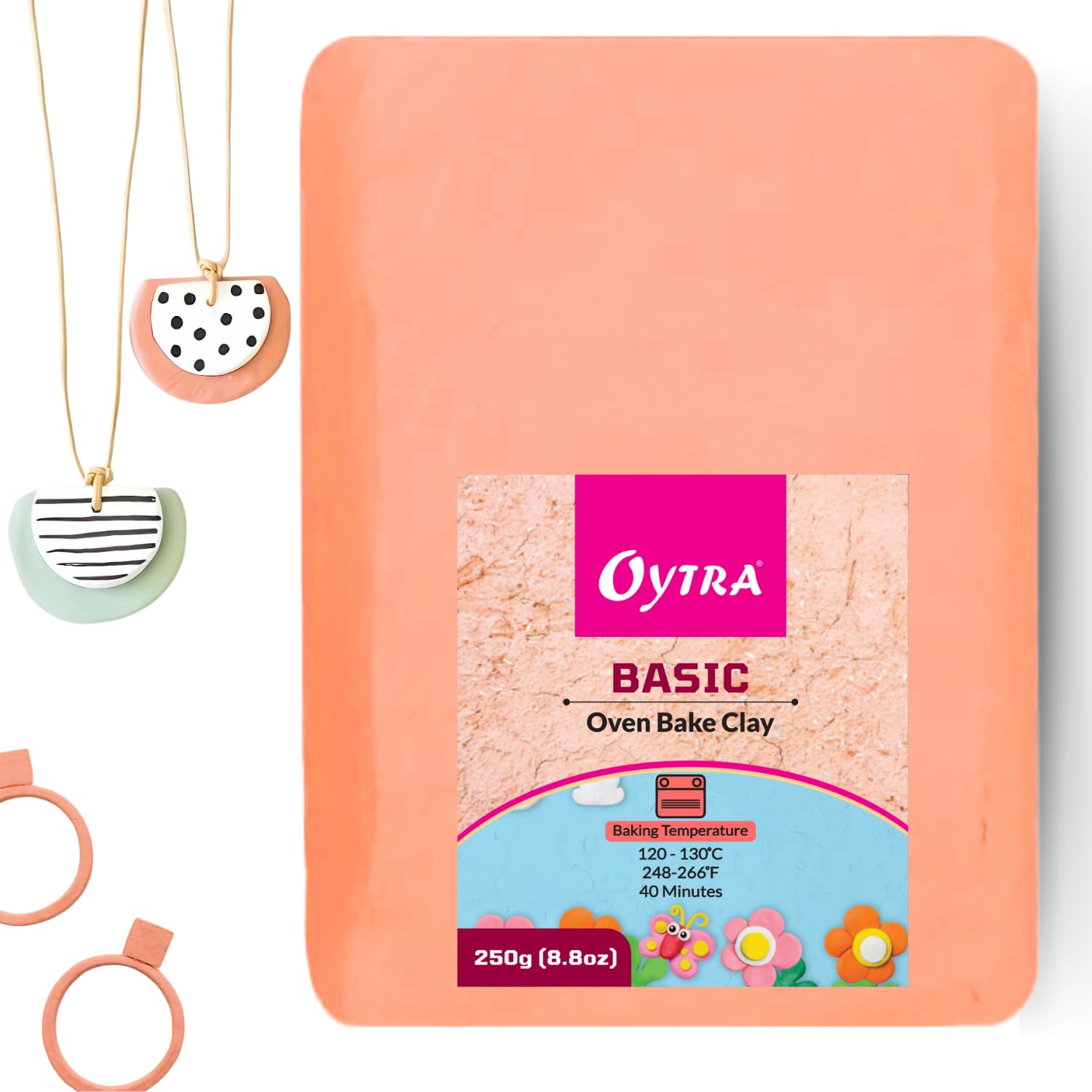 Oytra 250 Grams Basic Series Polymer Clay Oven Bake for Professional Jewelry Making Miniature Sculpting Art Craft Beginners (Dark Skin 250A01-2)