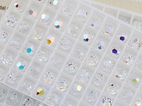 Miniatura 2 de Adabele - 100 cuentas de cristal redondas sueltas facetadas de 0.236 pulgadas (0.236 in), transparente AB compatibles con 5000 cristales de
