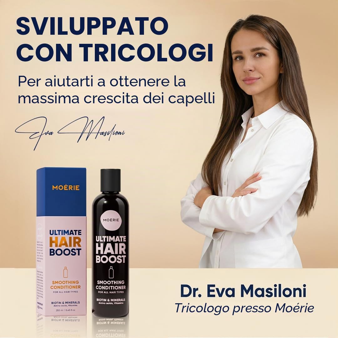 Moerie Balsamo Anti-Caduta Per Capelli Donna E Uomo, Più Lunghi E Pieni, Volumizzante, Vegan Friendly, Senza Parabeni E Silicone, Per Tutti I Capelli, Contro La Caduta Dei Capelli (250 Ml)x2