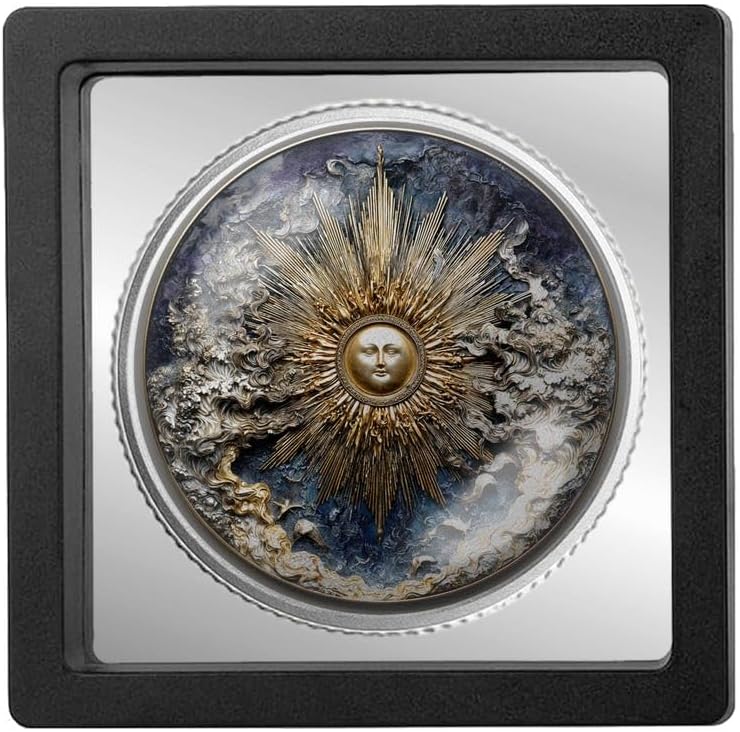 Radiant Sun Sobriety Coin | Personalized AA NA Recovery Token | Custom Name Sobriety Date | Gold or Silver | Sobriety Chip Gift (Silver)