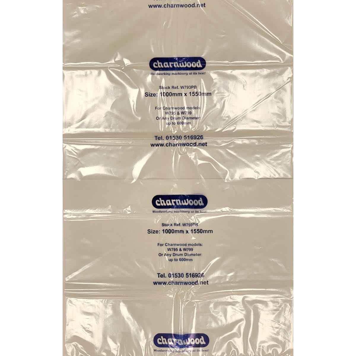 Charnwood W793PB Dust Extractor Collection Bags, Size 40''x62'', Pk 10