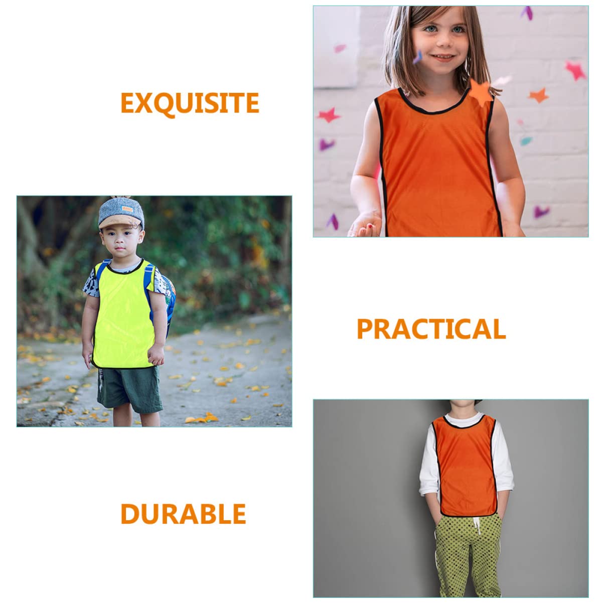 Hemoton 12Pcs Multi Function Soccer Pinnies for Outdoor Training Vests with Elastic Straps Breathable Sleeveless Jerseys for Team Sports Practice Fluorescent