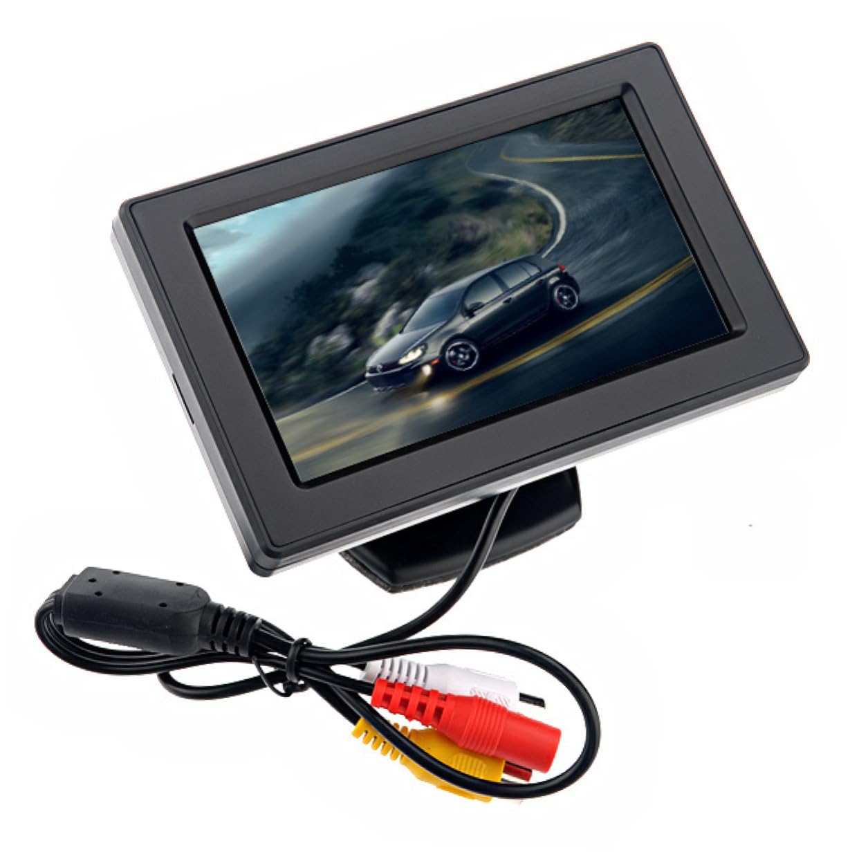 WATIIFUFU Car Rearview Monitor 4.3-inch LCD Display with 2 Av Inputs Sunshade for DVD/Camera Support