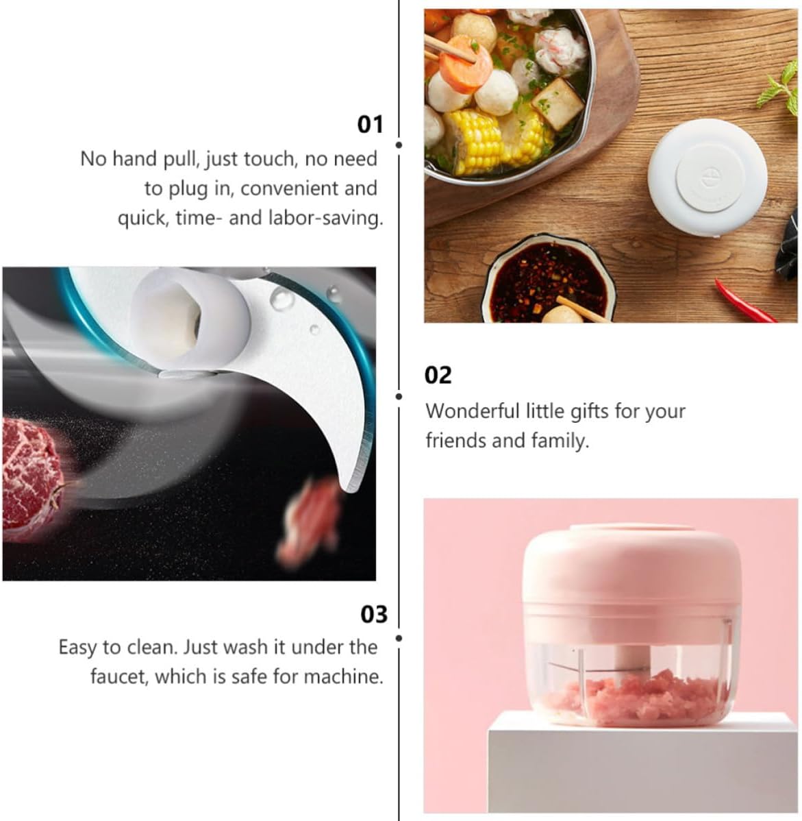 VOSAREA Electric Mashed Garlic Machine Multi-functional Garlic Crusher with Plastic and Stainless Steel Body, Labor-saving and Convenient Mini Food Chopper for Kitchen Use