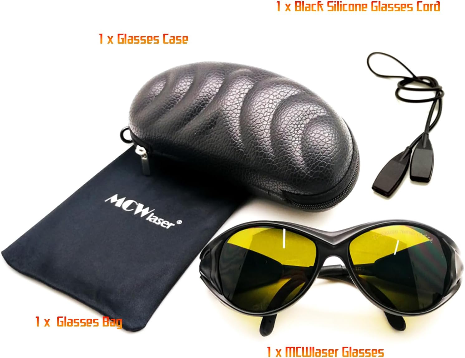 MCWlaser Laser Safety Protective Glasses Goggles 190-450 & 800-2000nm Typical For 355nm 405nm 445nm 450nm 808nm 980nm 1064nm 1085nm 1320nm 1342nm 1470nm 1550nm Absorption Type EP-5 Style 9