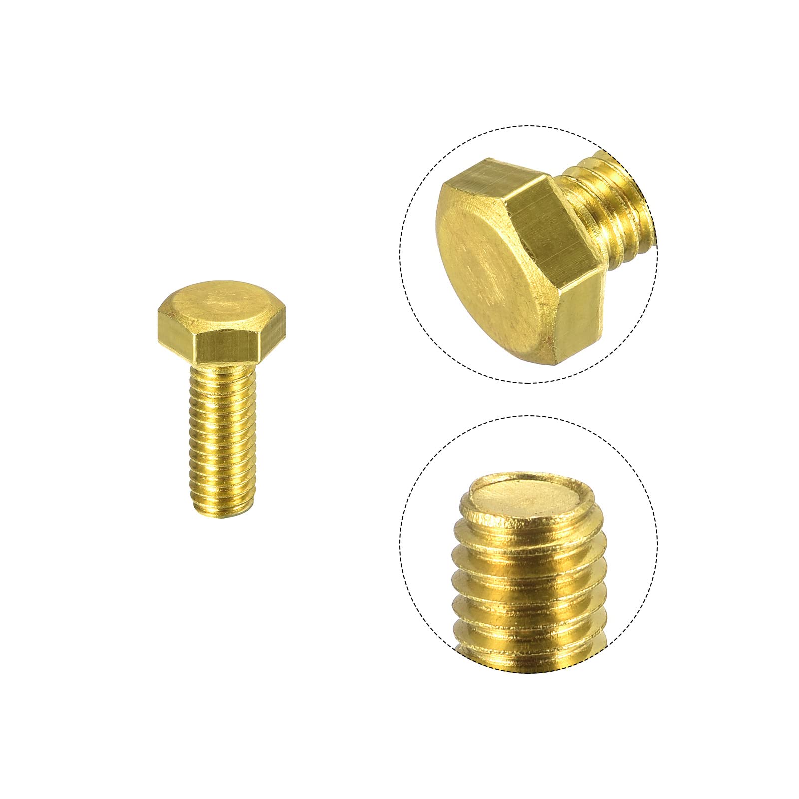 5 Viti Esagonali In Ottone M6 X 70 Mm – Resistenti A Corrosione E Usura