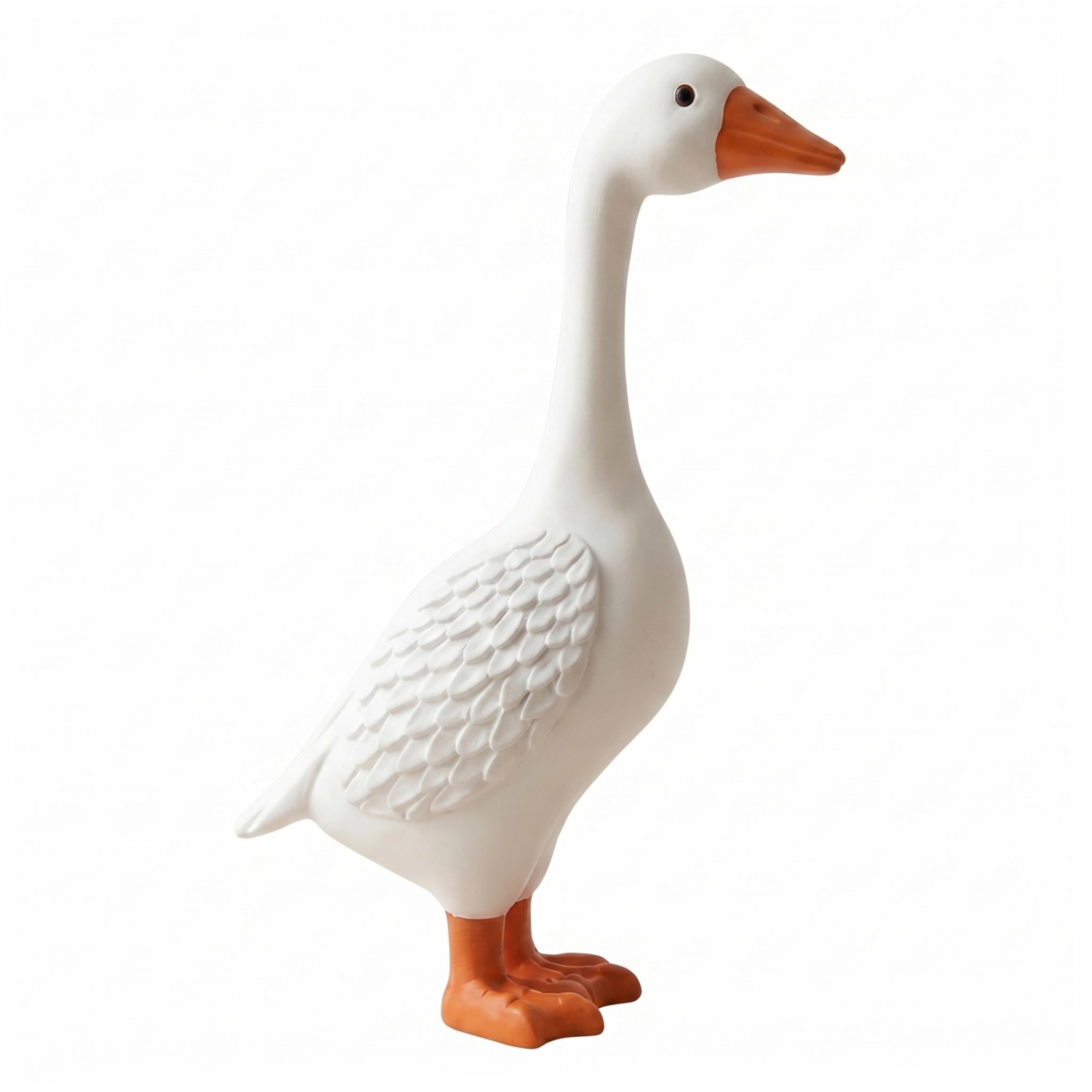 Neptuiby Gooses Statue, 12 Inch Office Desk Decor Realistic Resin Animal Figurine for Home & Office Spaces, White.