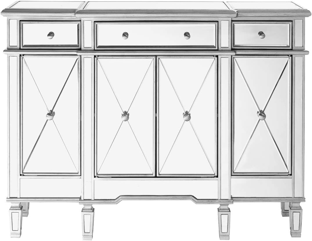 Elegant DecorMF6-1111SC Contempo Cabinet, Hand Rubbed Antique Silver