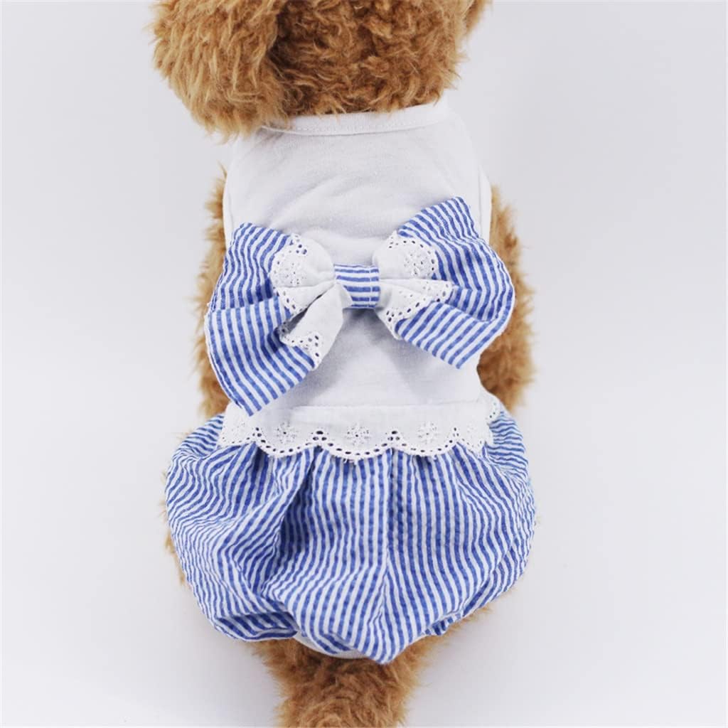 Pet Dog Clothes Summer Dog Dress Vest Skirt Yorkshire Poodle Bichon Frise Pomeranian Schnauzer Pet Costume Dog Clothing (A XL Tail)