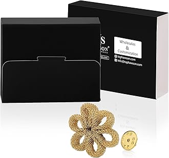 18K Gold Tone lapel Pins Brooch for Men Suit, Metal Flower Brooch Pins for Women, Mens Suit Accessories on Wedding Birthday Anniversary Father's Day.