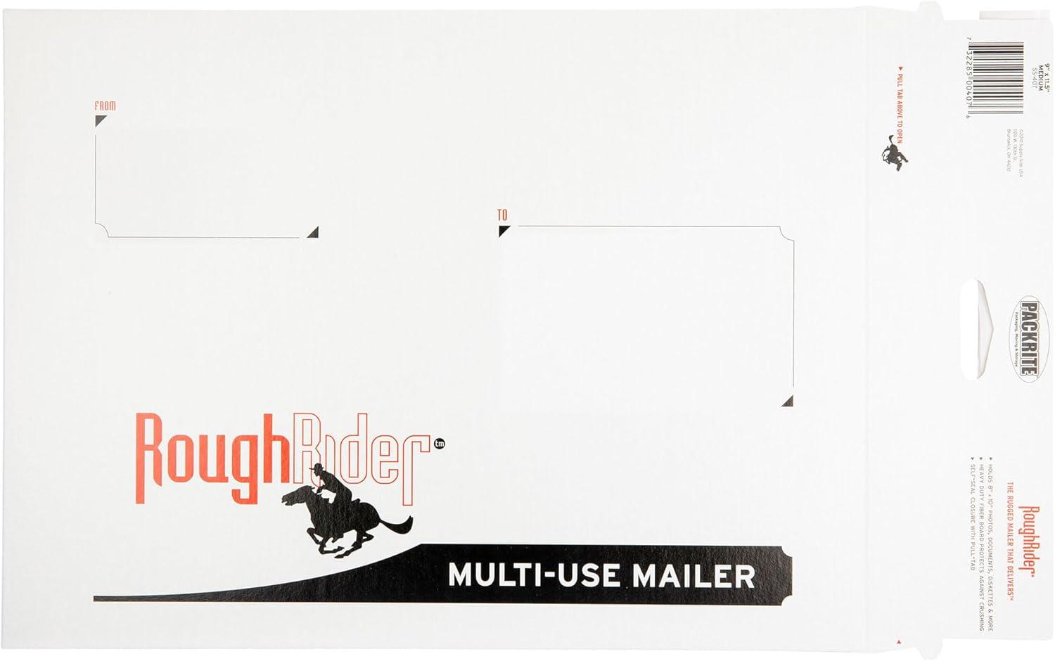 RoughRider Rigid Mailer, Heavy Duty Fiber Board Envelopes for Maximum Protection, 25 Pack (9" X 11.5")